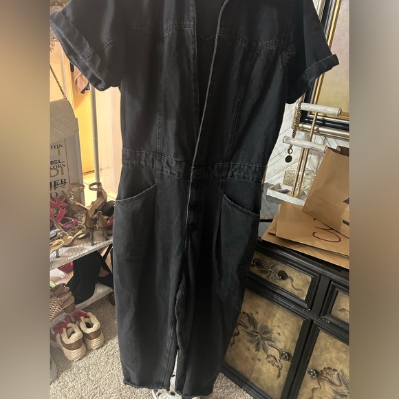 Free People Marla TrouserDenim Jumpsuit with pockets - Picture 8 of 9